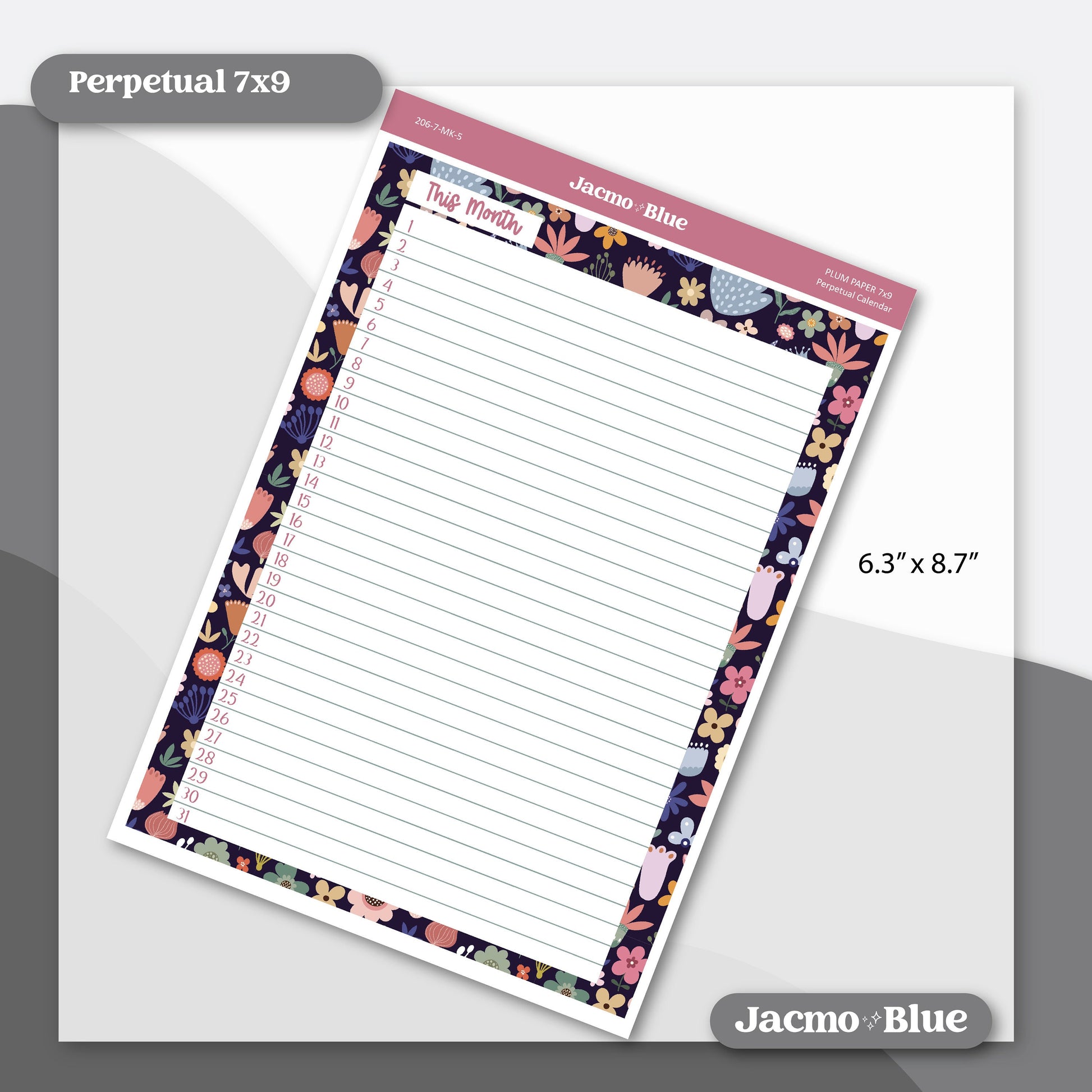 a notepad with flowers and leaves on it