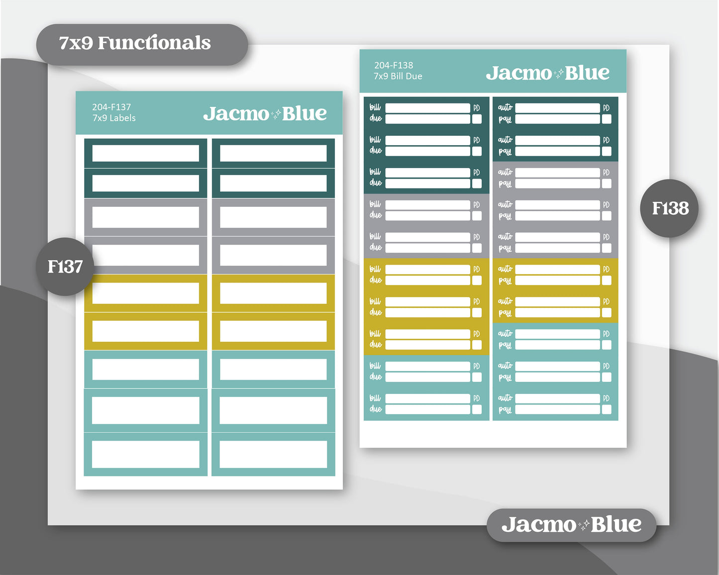 a printable planner with a blue and yellow stripe