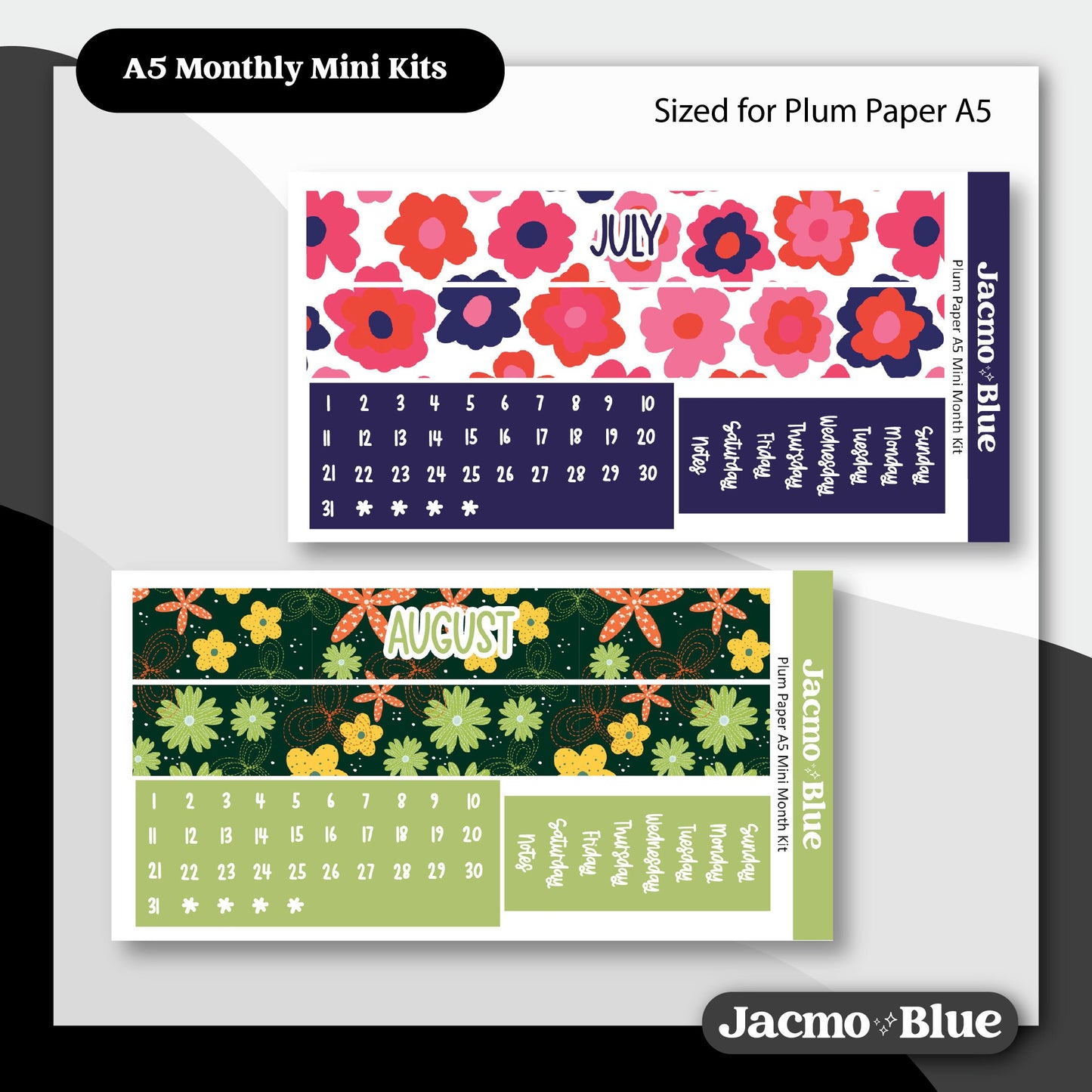 Mini Monthly Kits Plum Paper A5 Monthly Sticker Kit 202 - All 12 Months Bundle