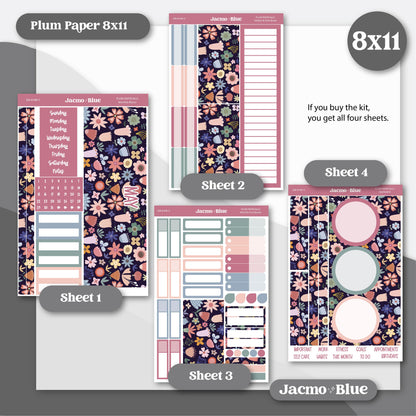 May Plum Paper Monthly Sticker Kit for 8x11 7x9 A5 Planners - Kit 206 May Planner Stickers