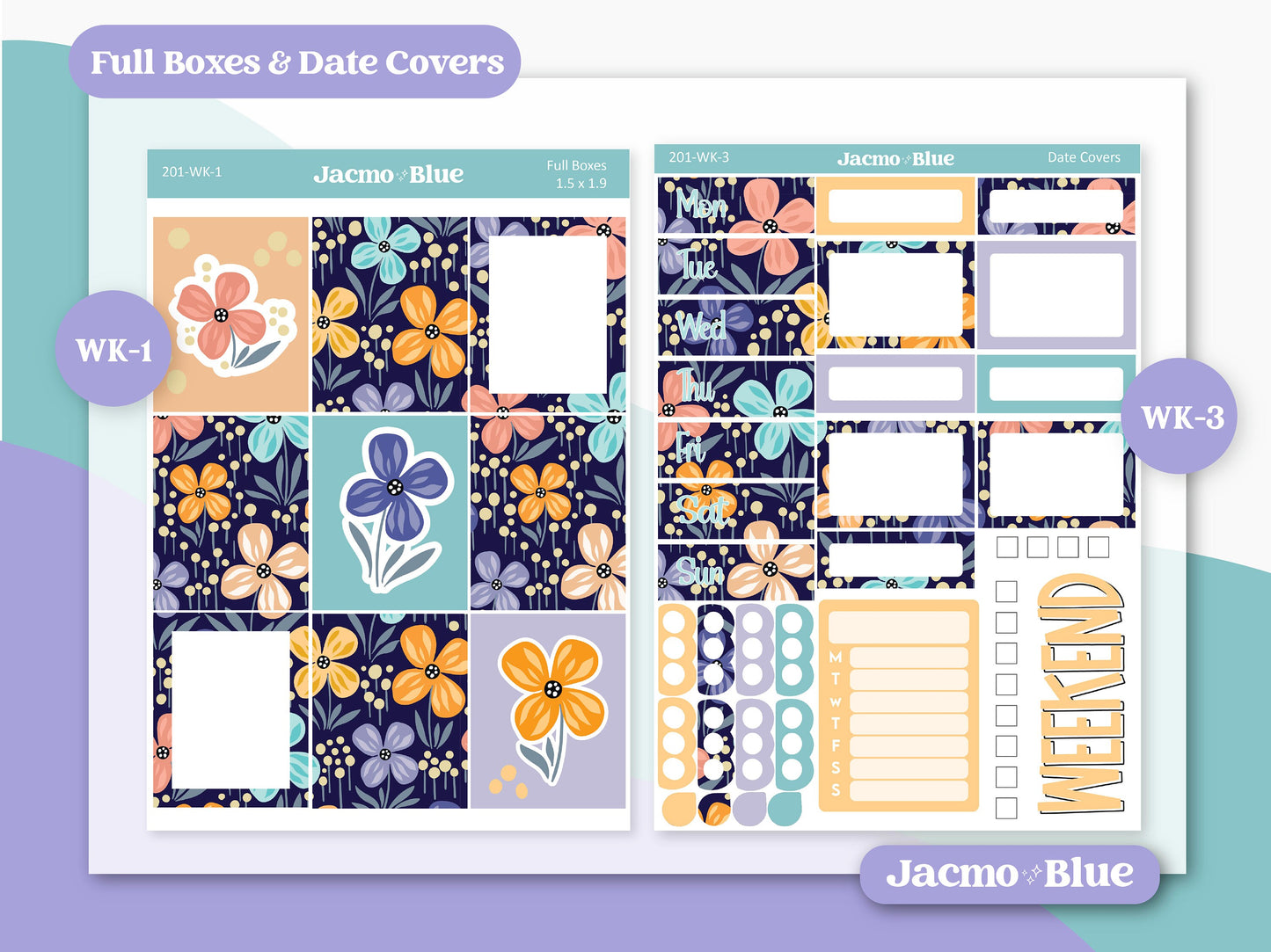 a planner sticker with flowers and flowers on it