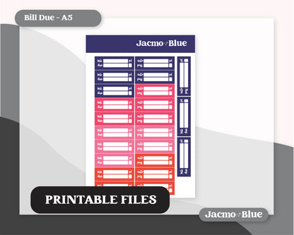 PRINTABLE Plum Paper Planner Monthly Stickers Spring 8x11 7x9 A5 Print and Cut - Kit 208 Includes Bill Due Auto Pay and Months