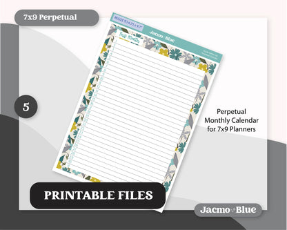 PRINTABLE Plum Paper Planner Monthly Stickers Spring 8x11 7x9 A5 Print and Cut - Kit 204 Includes Bill Due Auto Pay and Months Green Spring