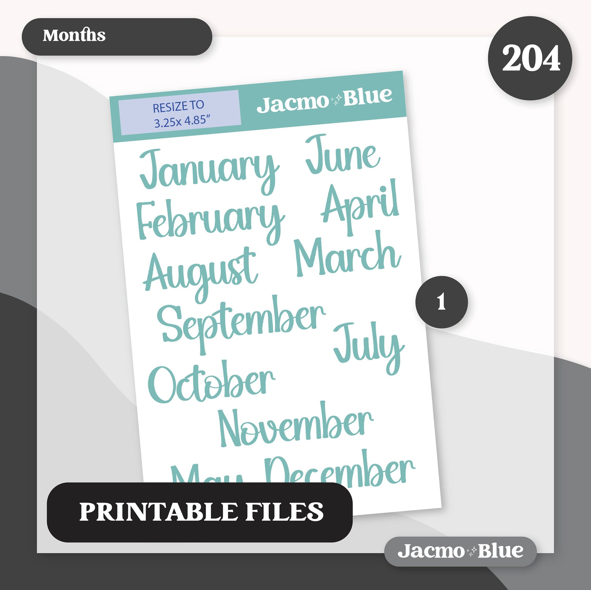 PRINTABLE Plum Paper Planner Monthly Stickers Spring 8x11 7x9 A5 Print and Cut - Kit 204 Includes Bill Due Auto Pay and Months Green Spring