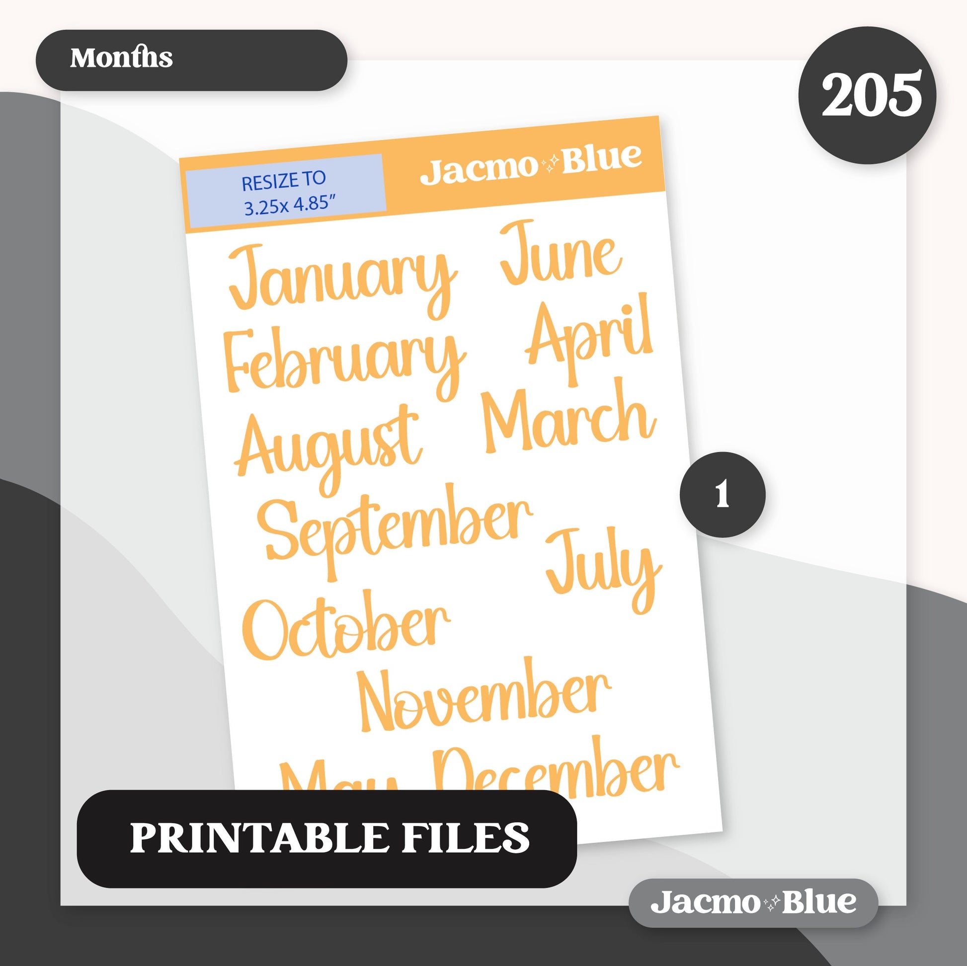 PRINTABLE Plum Paper Planner Monthly Stickers Spring 8x11 7x9 A5 Print and Cut - Kit 205 Includes Bill Due Auto Pay and Months Spring April