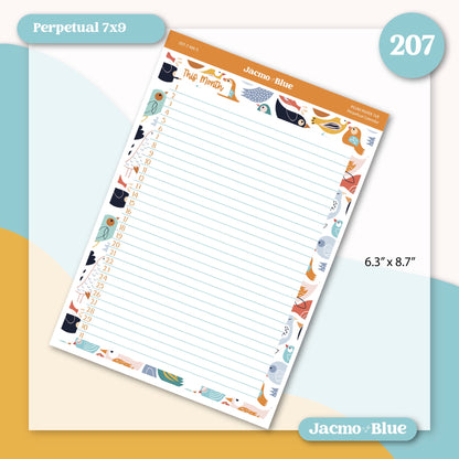 a notepad with a picture of animals on it