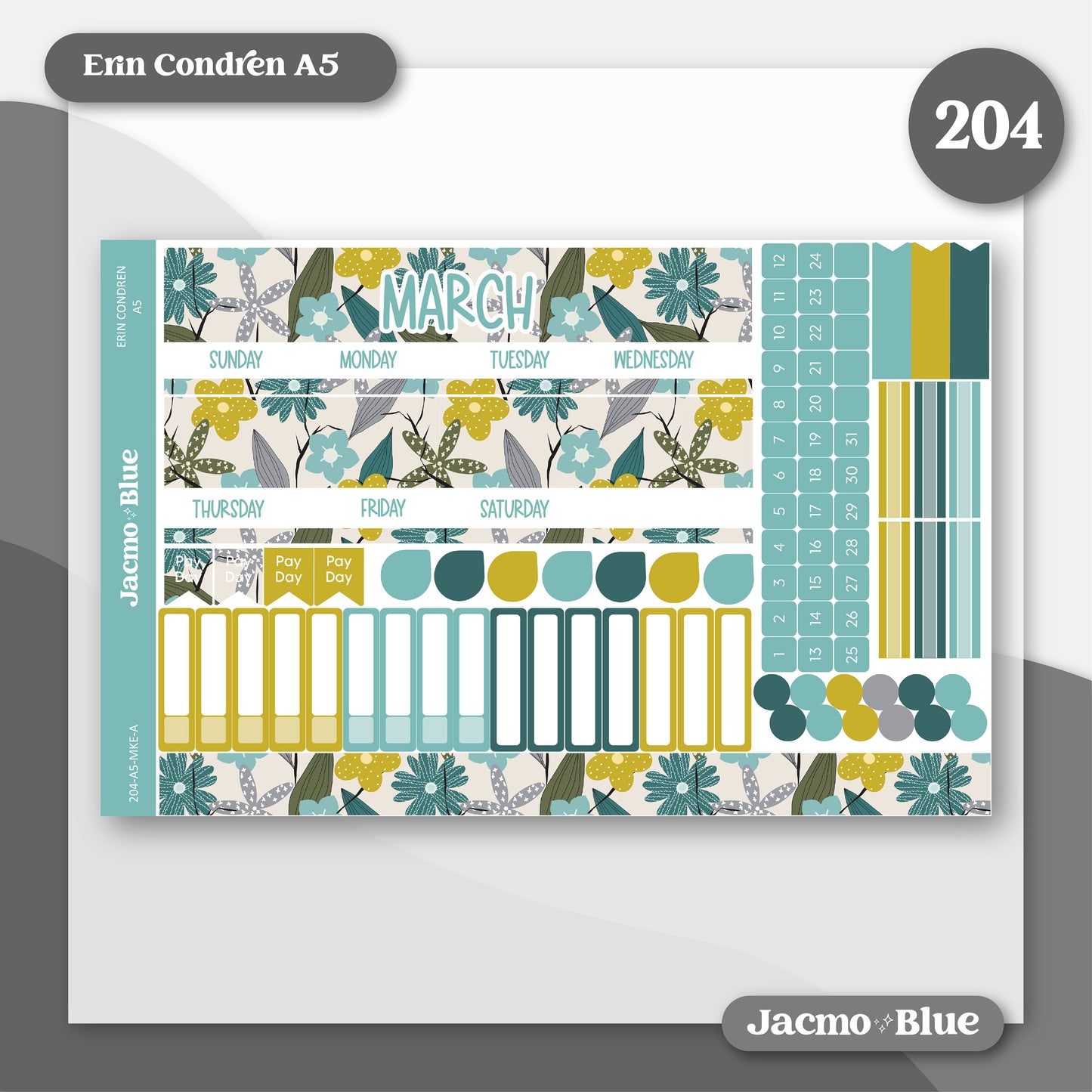 a planner sticker with flowers and birds on it