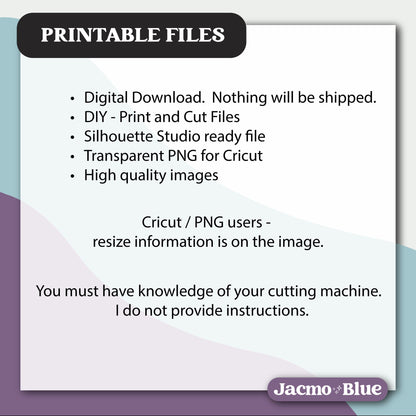 a poster with instructions on how to use the printable files