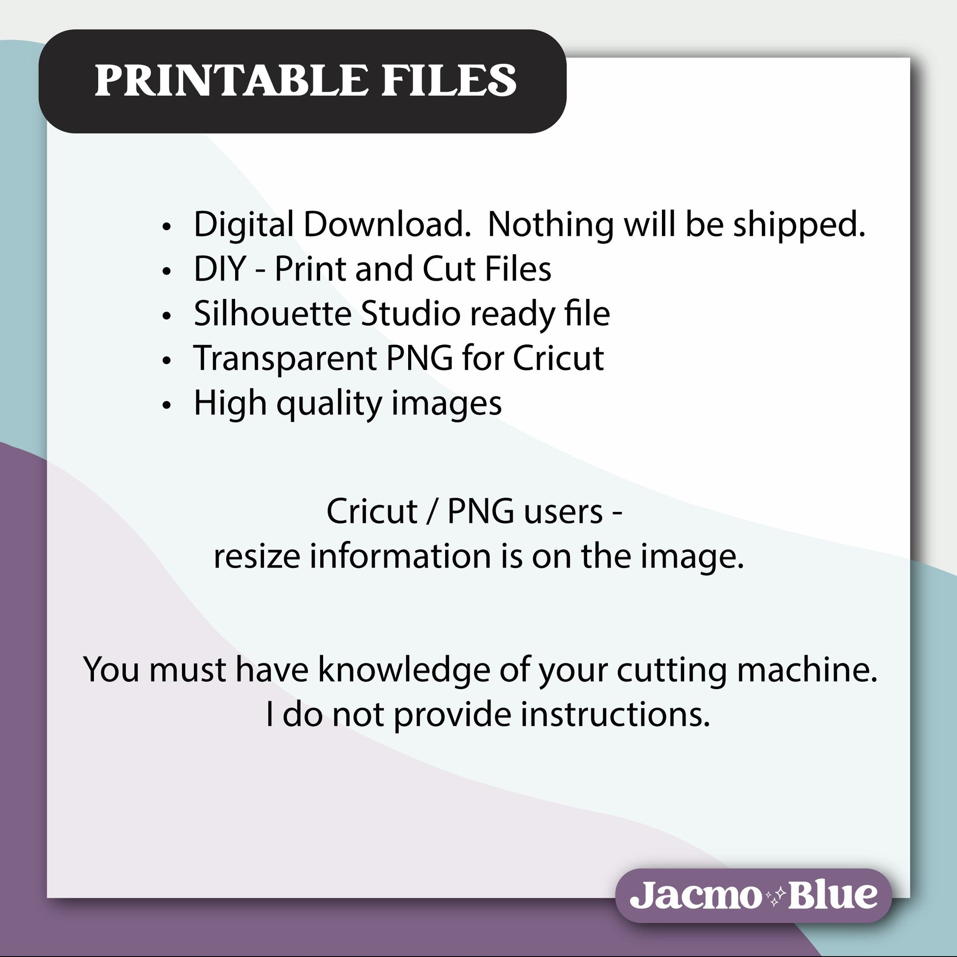 a poster with instructions on how to use the printable files