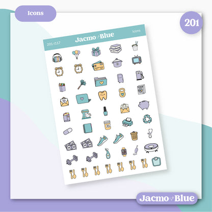 January Plum Paper Monthly Sticker Kit for 8x11 7x9 A5 Planners - Kit 201 January Planner Stickers