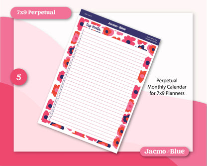 July Plum Paper Monthly Sticker Kit for 8x11 7x9 A5 Planners - Kit 208 July Planner Stickers