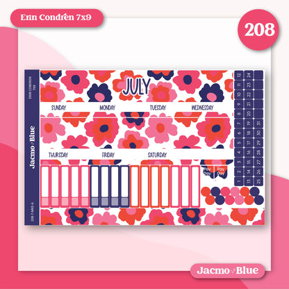 a calendar with a floral pattern on it