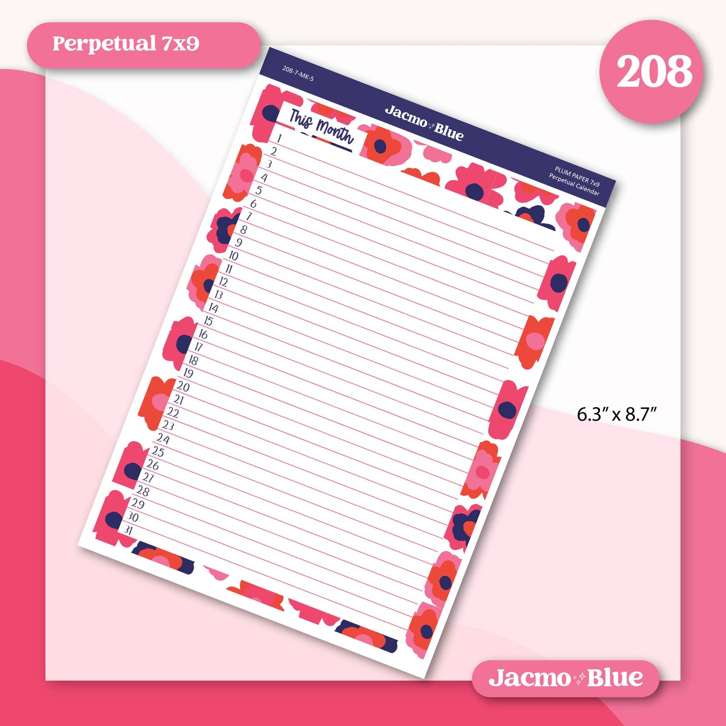 a notepad with a flower pattern on it