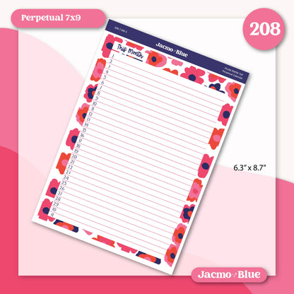 a notepad with a flower pattern on it