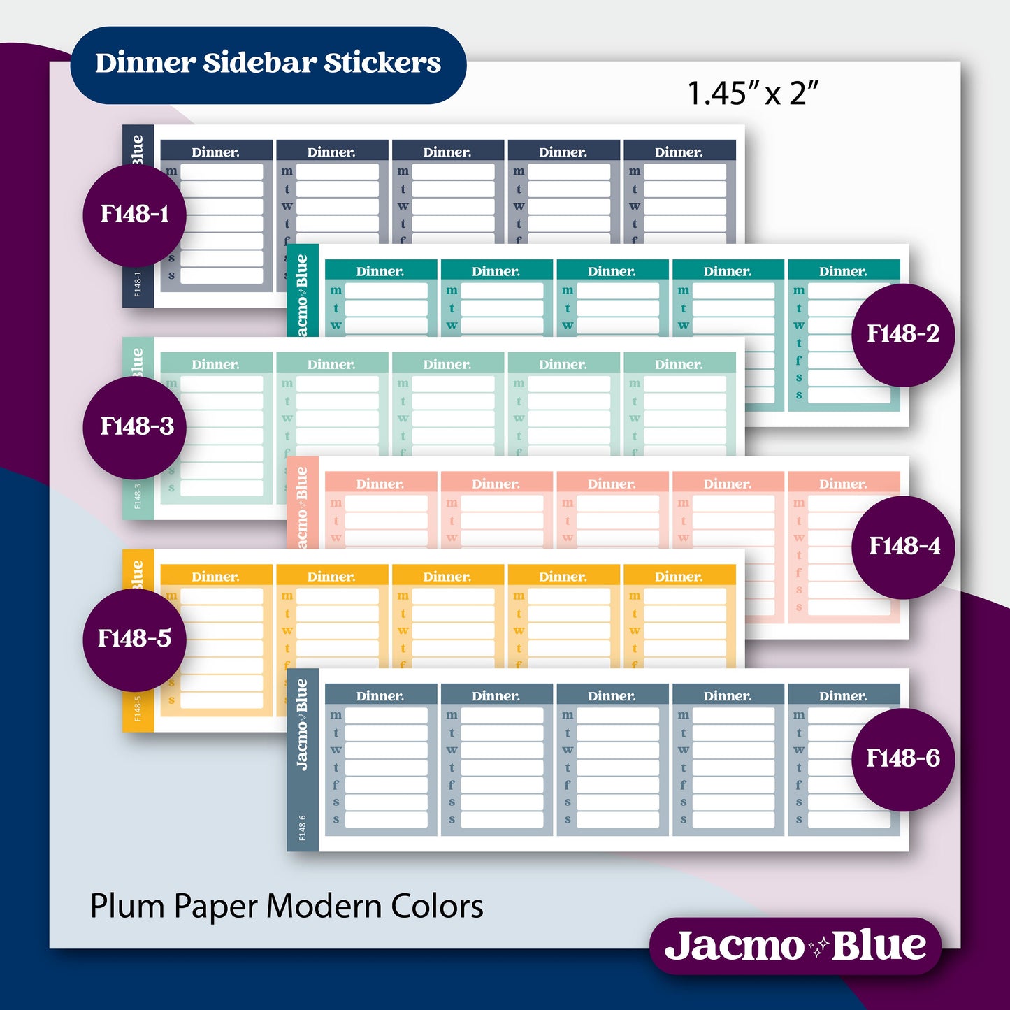 the plum paper modern colors planner stickers