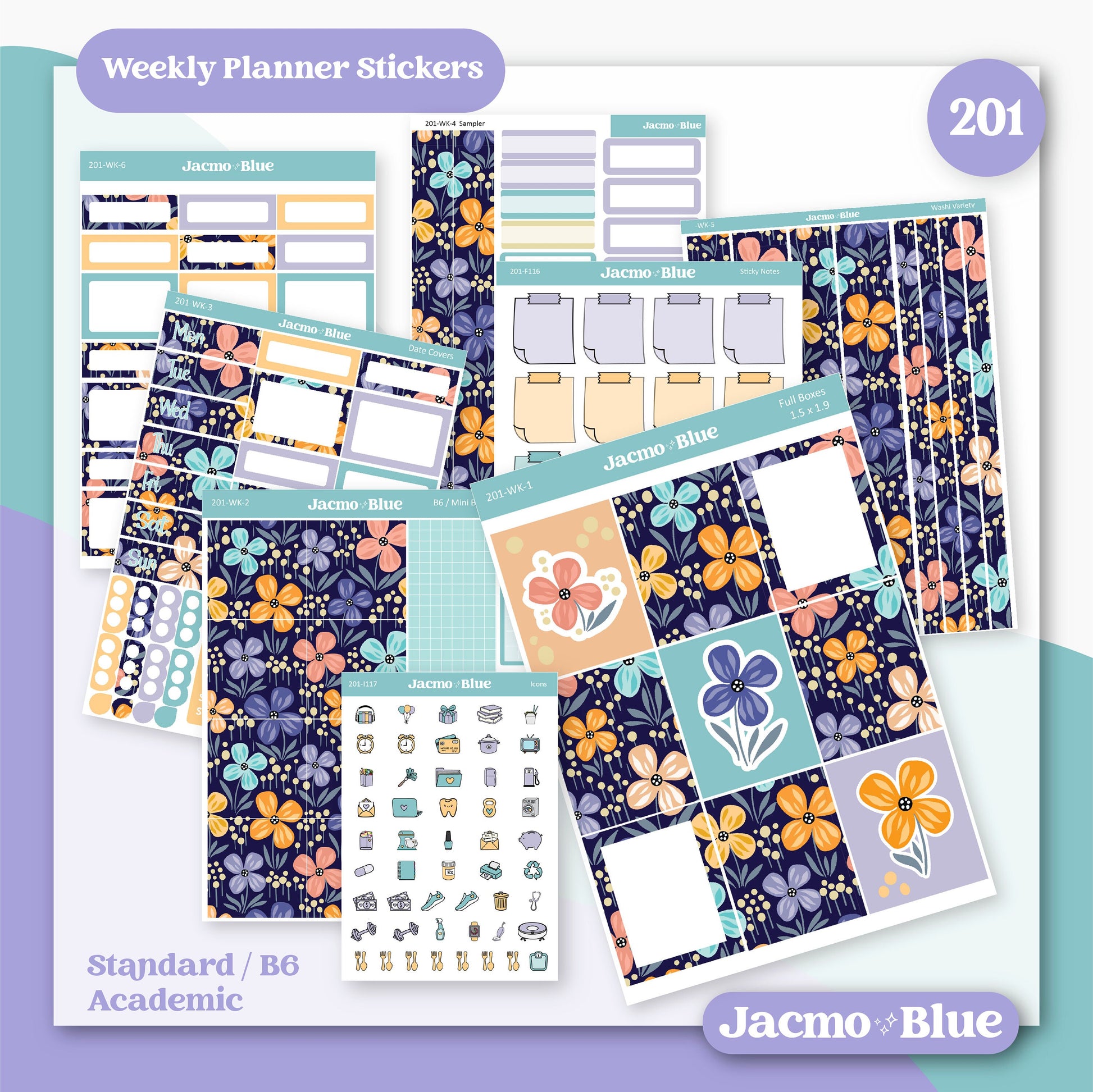 Weekly Planner Sticker Kit Vertical Planner Stickers Kit 201 January Winter Spring Easter