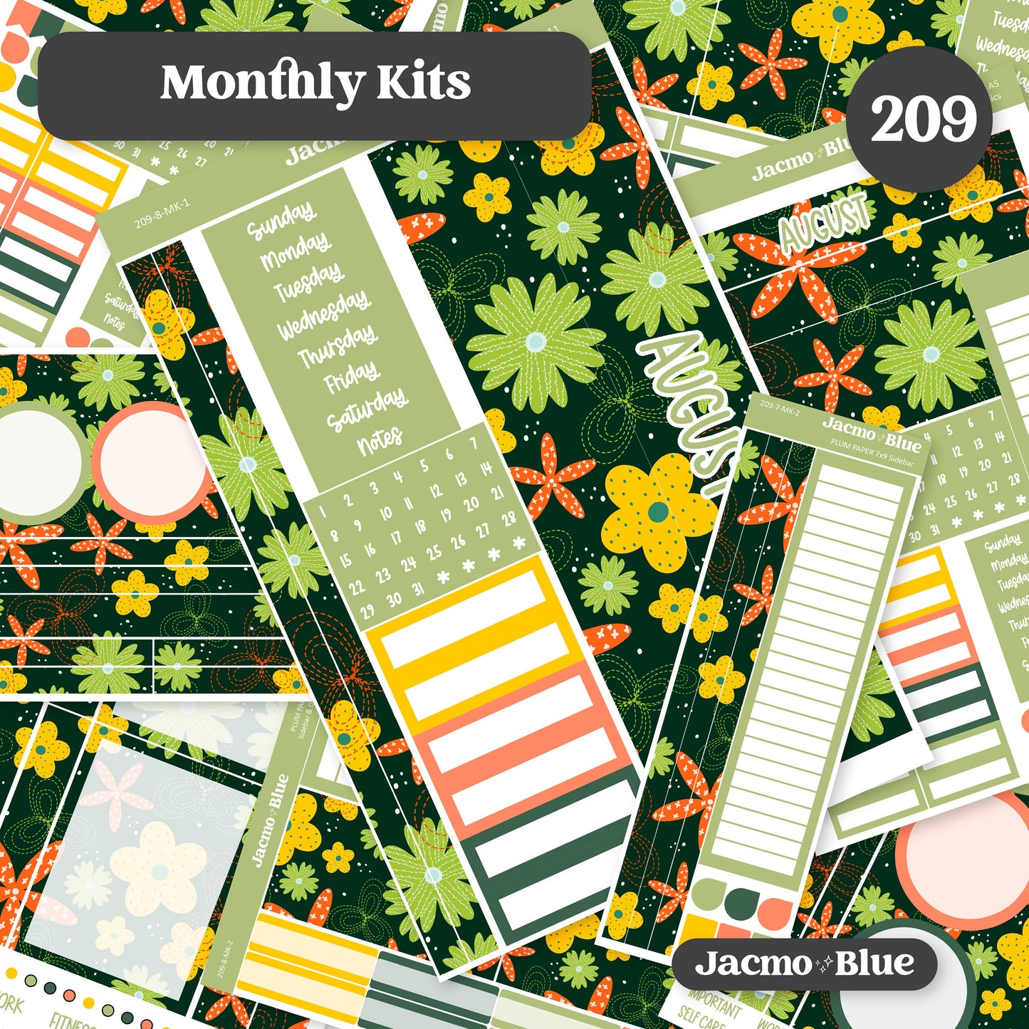 August Plum Paper Monthly Sticker Kit for 8x11 7x9 A5 Planners - Kit 209 April Planner Stickers