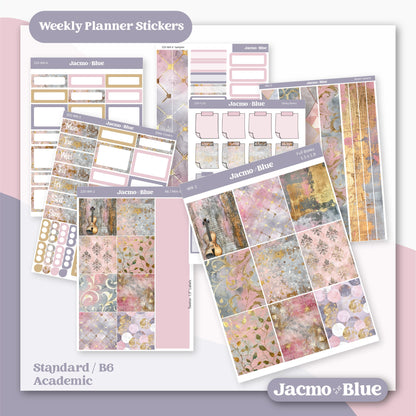 Pink Wishes Weekly Planner Sticker Kit Vertical Planner Stickers 220