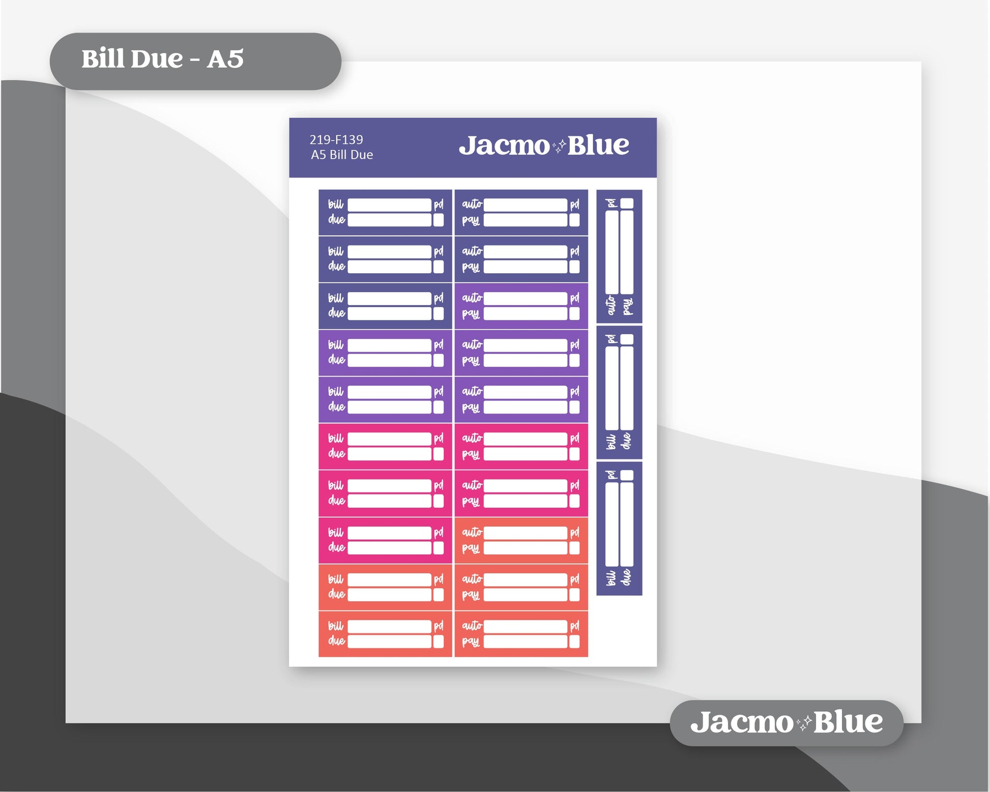 Spontaneous 7x9 A5 Kit Monthly Planner Erin Condren Sticker Kit 219 Monthly Kit for 7x9 or A5 planners