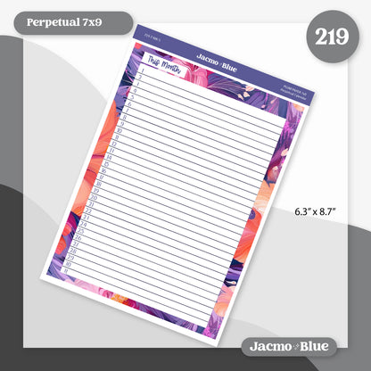 Spontaneous 7x9 A5 Kit Monthly Planner Erin Condren Sticker Kit 219 Monthly Kit for 7x9 or A5 planners