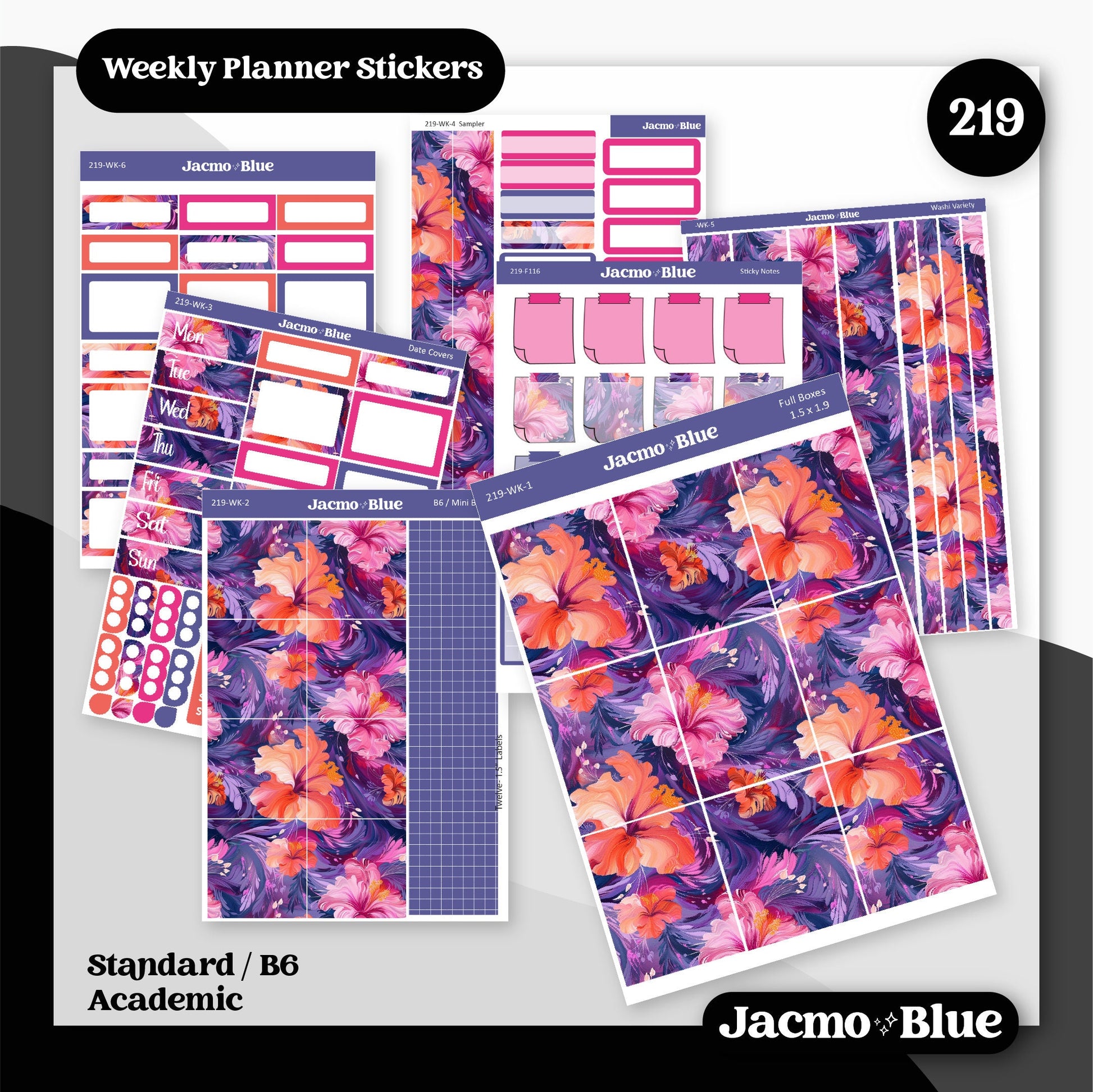 Spontaneous Weekly Planner Sticker Kit Vertical Planner Stickers 219