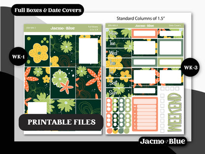 PRINTABLE Weekly Sticker Kit Standard B6 Academic Planner Stickers - Silhouette Cricut Transparent PNG Files 209 Summer August