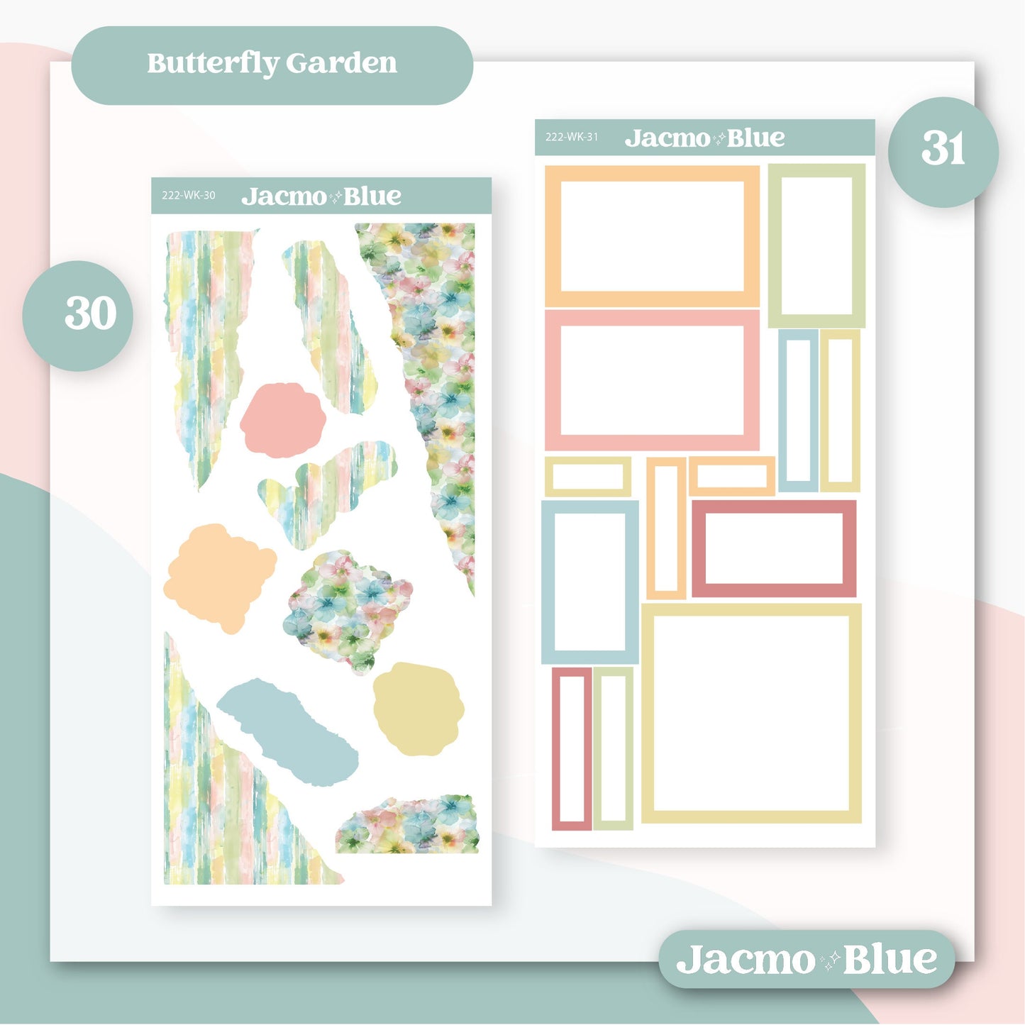 Journaling Weekly Planner Stickers Bullet Journal or Hobonichi Wonderland 222 Free Form Sticker Kit Butterfly Garden Kit 222