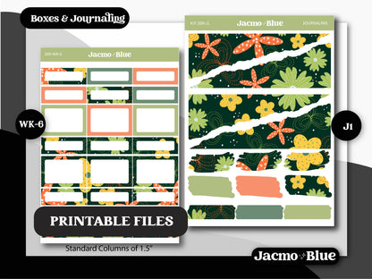 PRINTABLE Weekly Sticker Kit Standard B6 Academic Planner Stickers - Silhouette Cricut Transparent PNG Files 209 Summer August