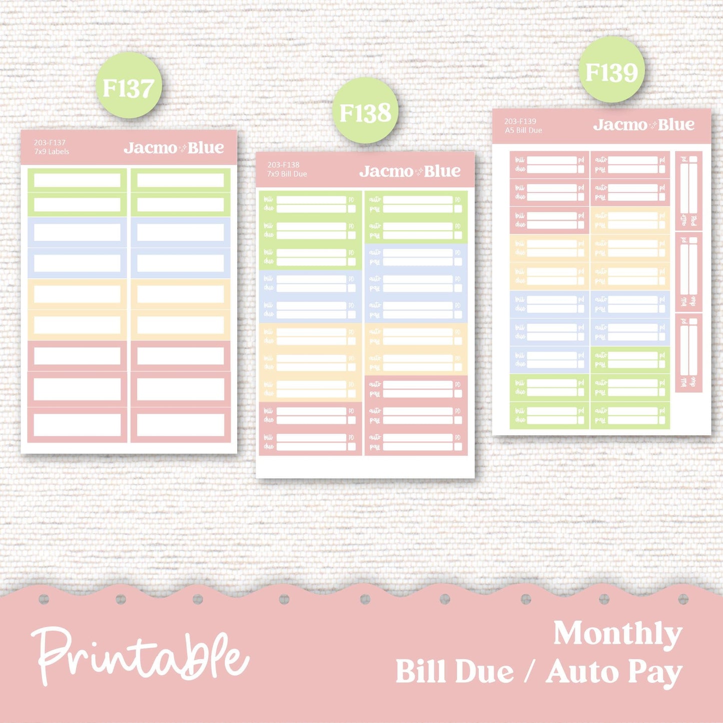 February Plum Paper Planner Printable Monthly Stickers 8x11 7x9 A5 Print and Cut Download - 203P