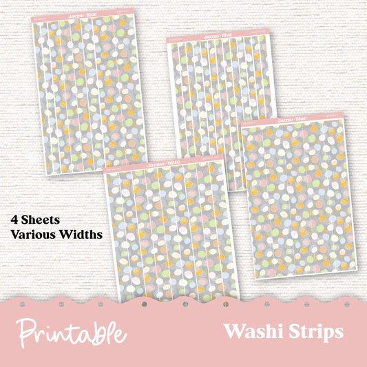 PRINTABLE Washi Strips Stickers Print and Cut Silhouette and Cricut - February 203P