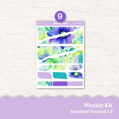 Spring Floral Purple Green Weekly Planner Sticker Kit Vertical Planner Stickers 215 Happy Planner Erin Condren Plum Paper