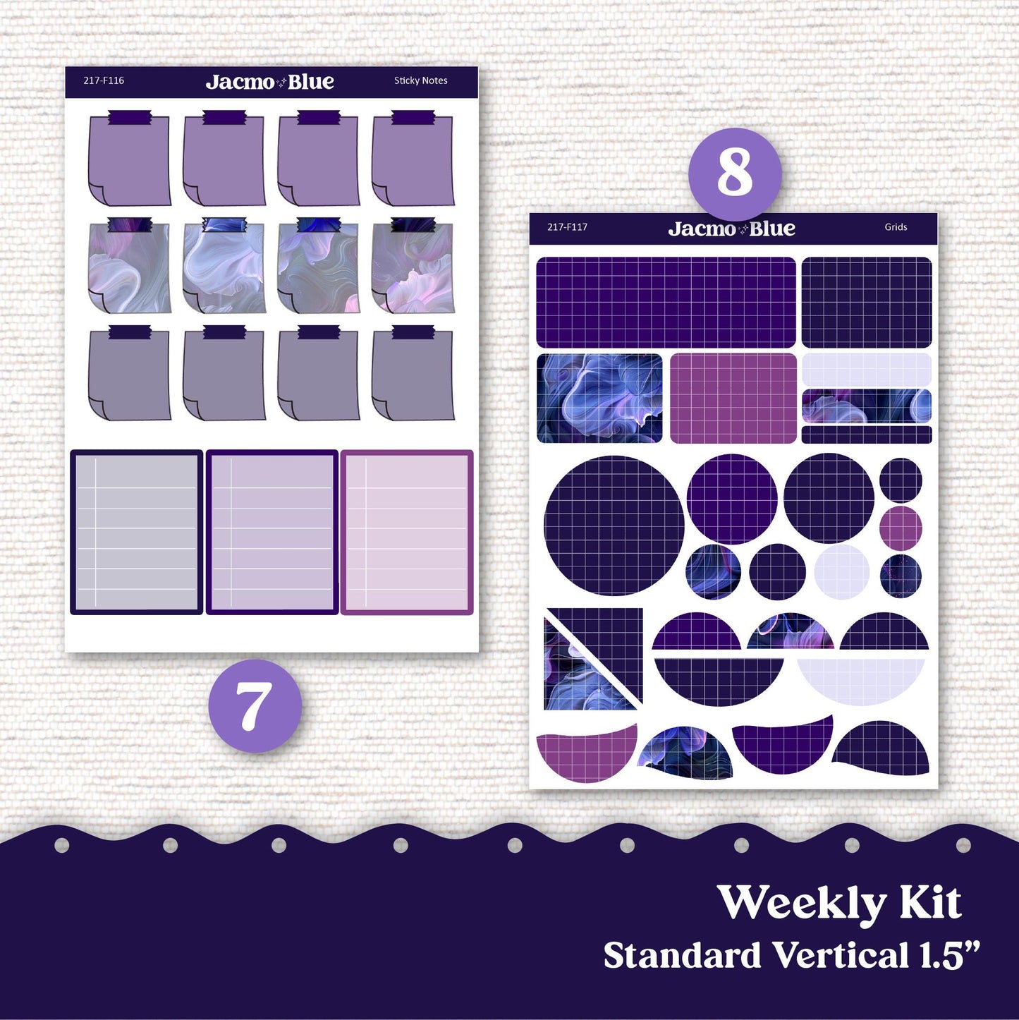 Moody Weekly Planner Sticker Kit Vertical Planner Stickers 217