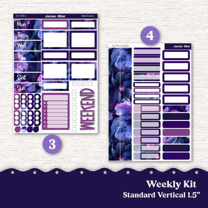 Moody Weekly Planner Sticker Kit Vertical Planner Stickers 217