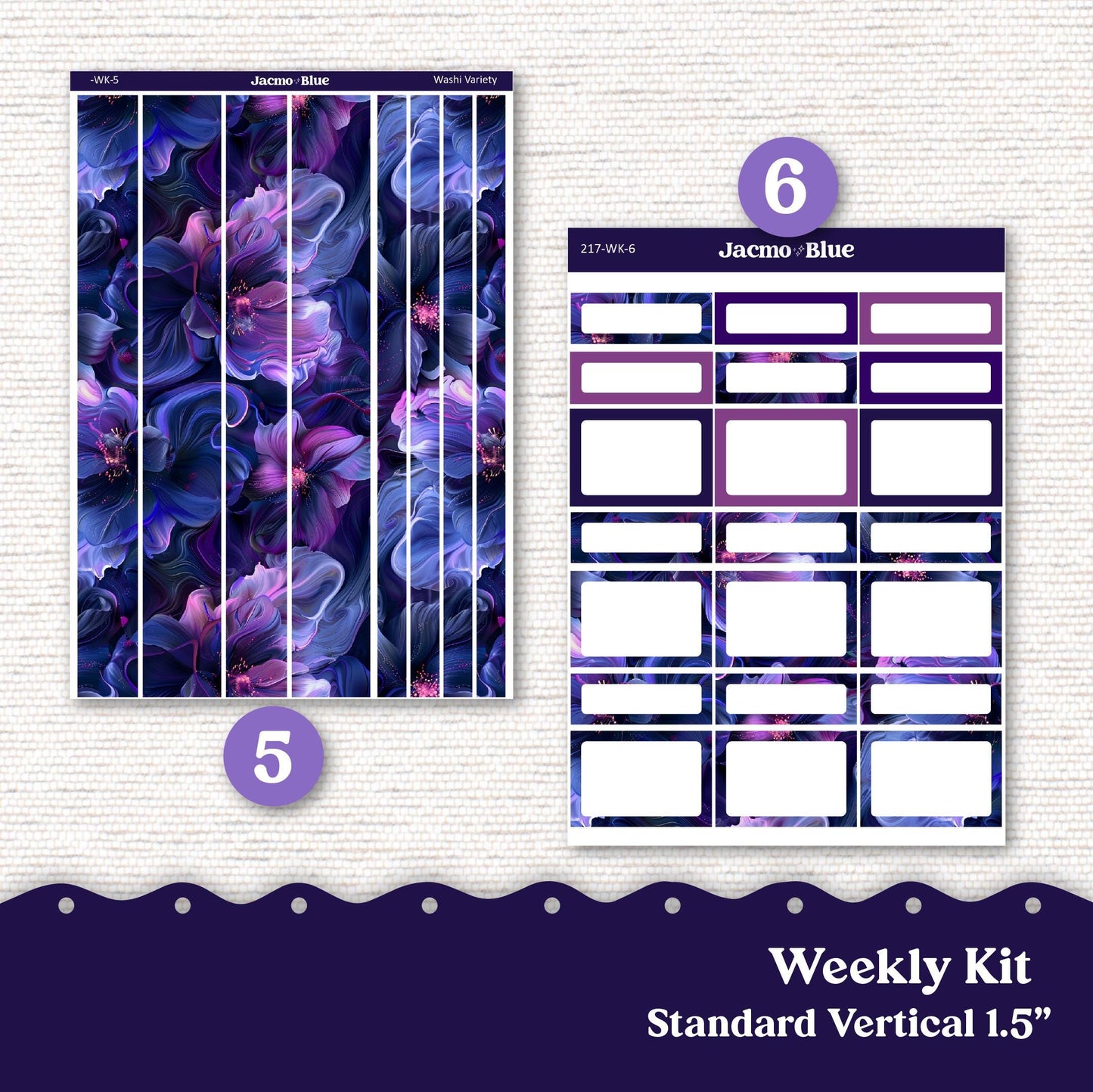 Moody Weekly Planner Sticker Kit Vertical Planner Stickers 217