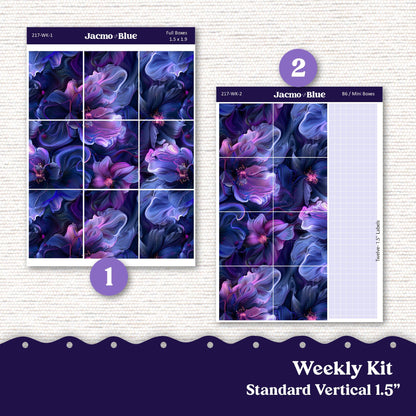 Moody Weekly Planner Sticker Kit Vertical Planner Stickers 217