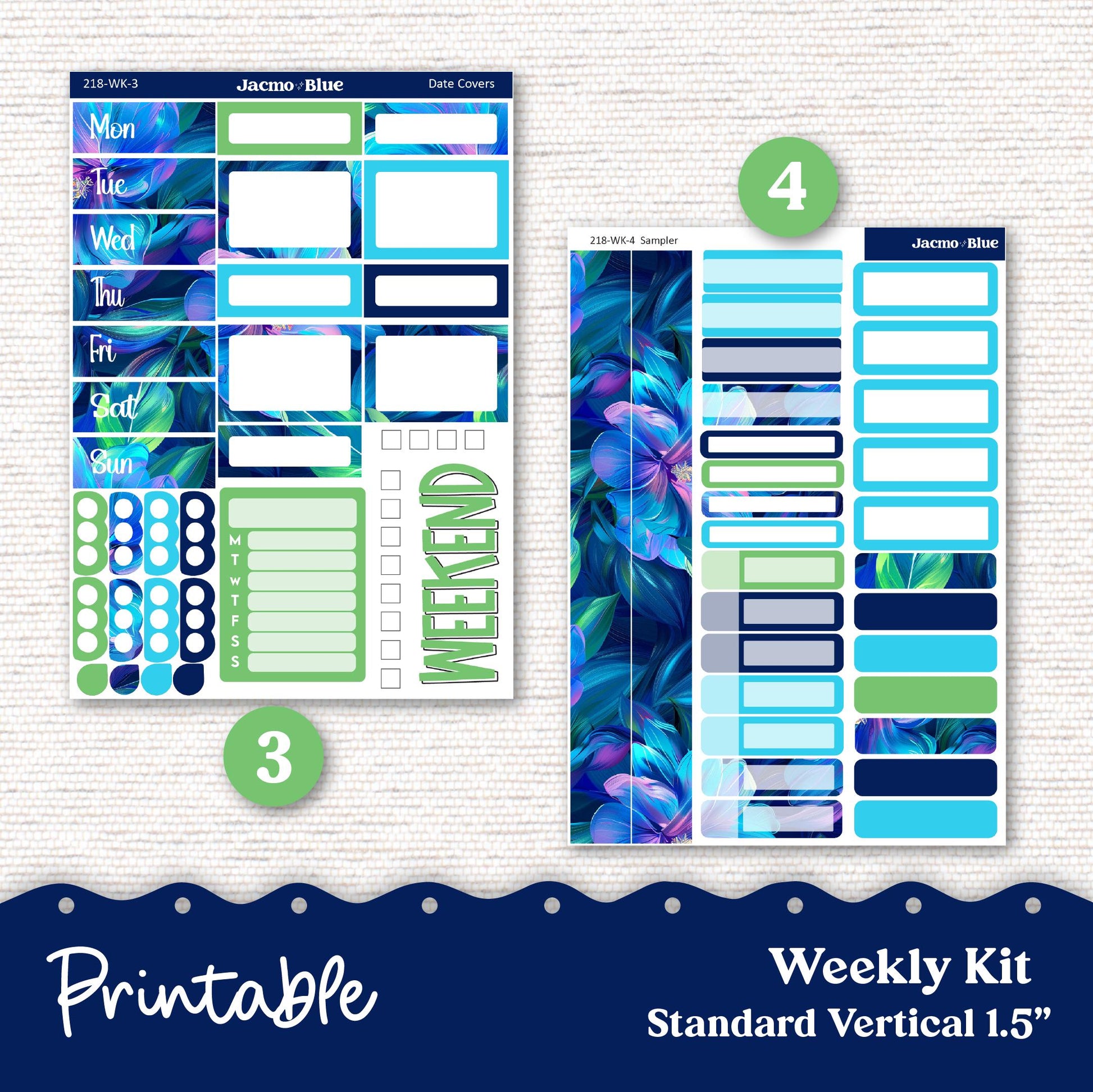 PRINTABLE Weekly Sticker Kit Standard B6 Academic Planner Stickers - Silhouette Cricut Transparent PNG Files 218 Extrovert