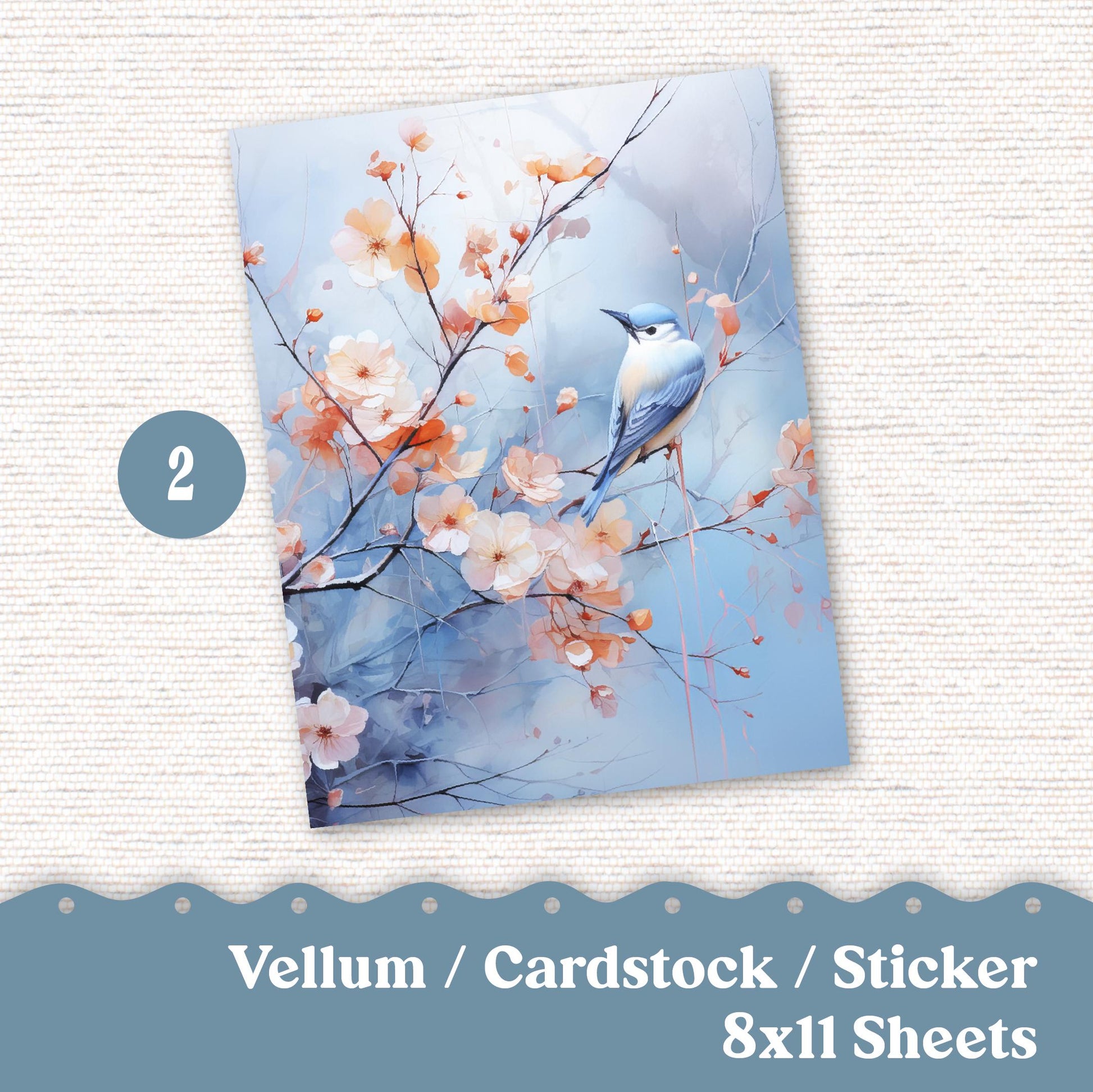 Vellum or Cardstock Dashboard Tip-in for Planners or Junk Journaling - Kit 195 Winter Berries December January February