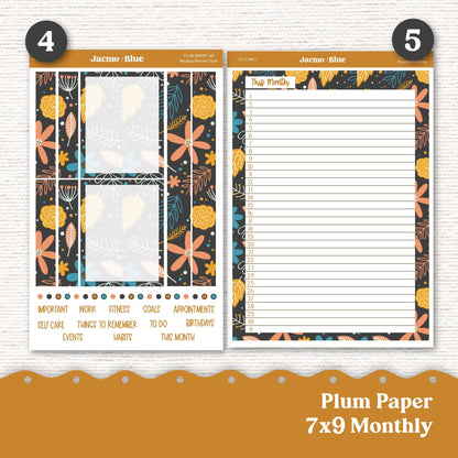 October Plum Paper Monthly Sticker Kit for 8x11 7x9 A5 Planners - Kit 211 Planner Stickers