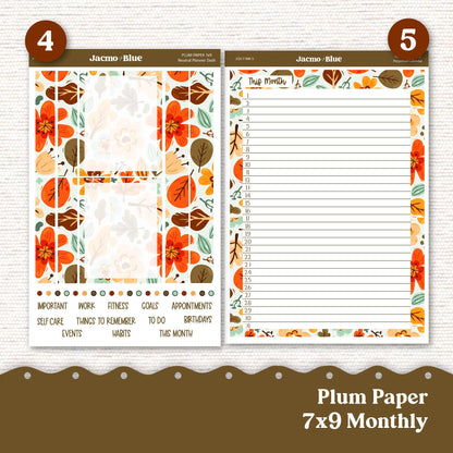 September Plum Paper Monthly Sticker Kit for 8x11 7x9 A5 Planners - Kit 219 Planner Stickers