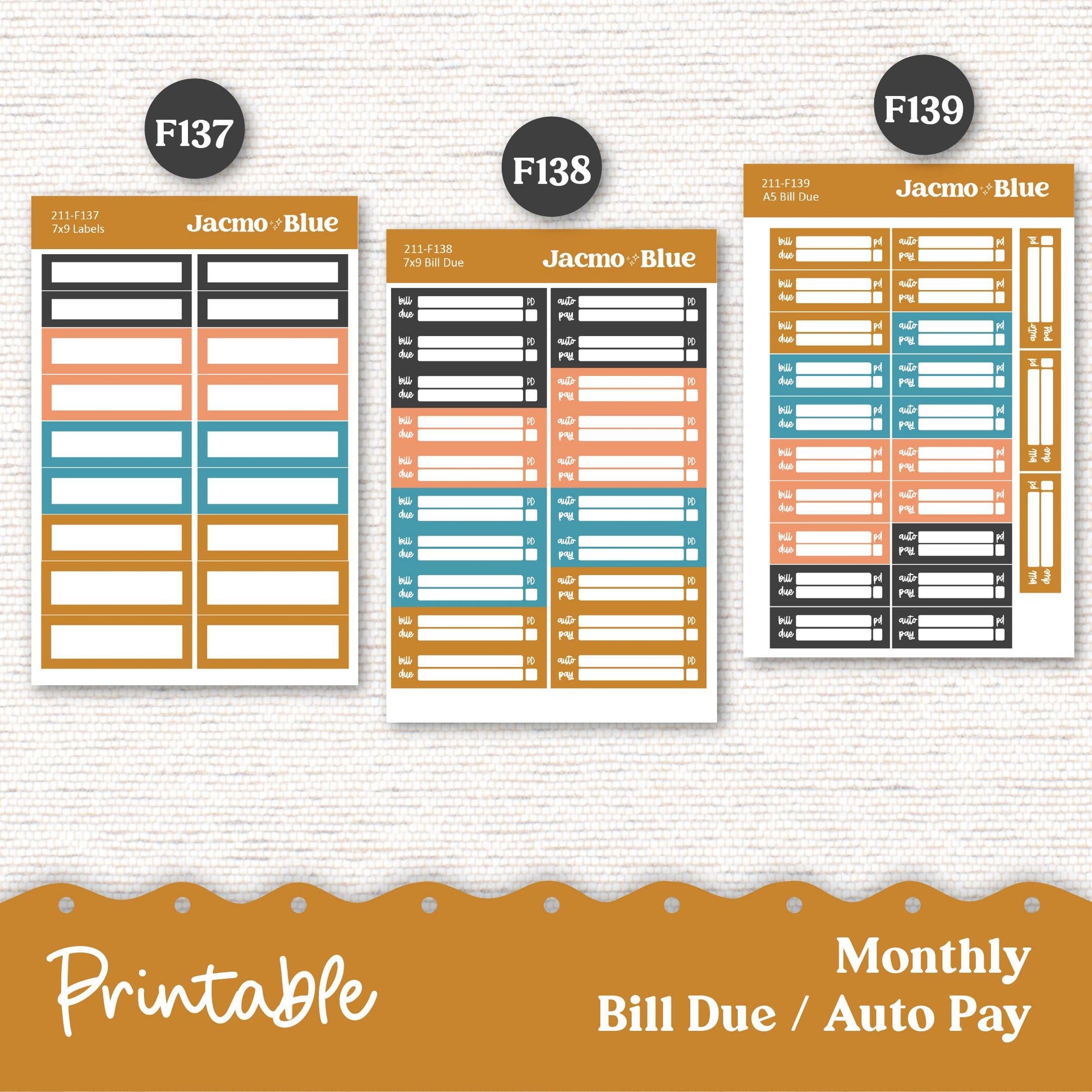 PRINTABLE Plum Paper Planner Monthly Stickers October 8x11 7x9 A5 Print and Cut - 211P