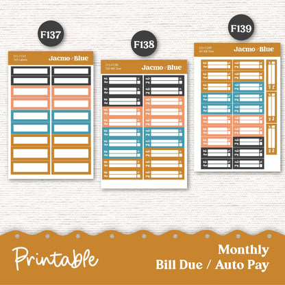 PRINTABLE Plum Paper Planner Monthly Stickers October 8x11 7x9 A5 Print and Cut - 211P