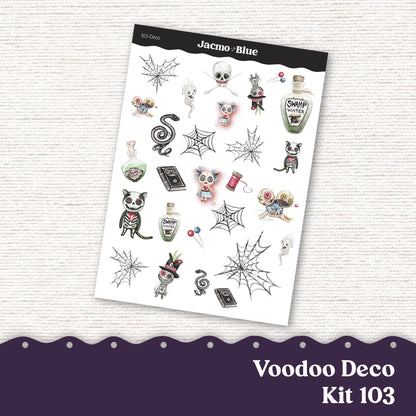 Voodoo Weekly Planner Sticker Kit Standard Vertical Planner Stickers Kit 103 - Happy Planner Erin Condren Plum Paper 1.5" Columns