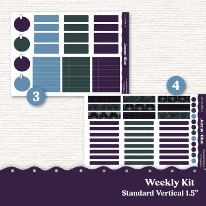 Voodoo Weekly Planner Sticker Kit Standard Vertical Planner Stickers Kit 103 - Happy Planner Erin Condren Plum Paper 1.5" Columns