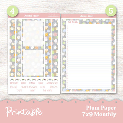 February Plum Paper Planner Printable Monthly Stickers 8x11 7x9 A5 Print and Cut Download - 203P