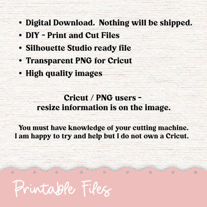 PRINTABLE Washi Strips Stickers Print and Cut Silhouette and Cricut - February 203P