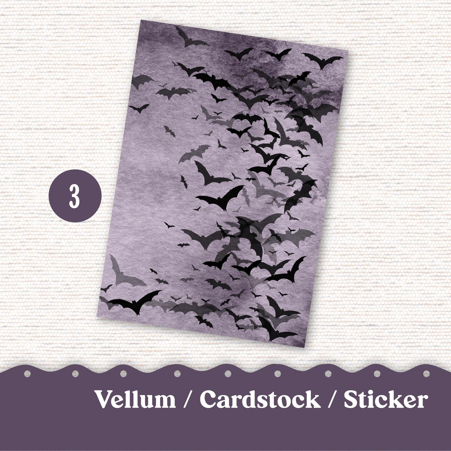 Halloween Vellum or Cardstock Dashboard Tip-in for Planners or Junk Journaling - Kit 44 Halloween October, Letter, A5, B6