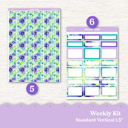 Spring Floral Purple Green Weekly Planner Sticker Kit Vertical Planner Stickers 215 Happy Planner Erin Condren Plum Paper