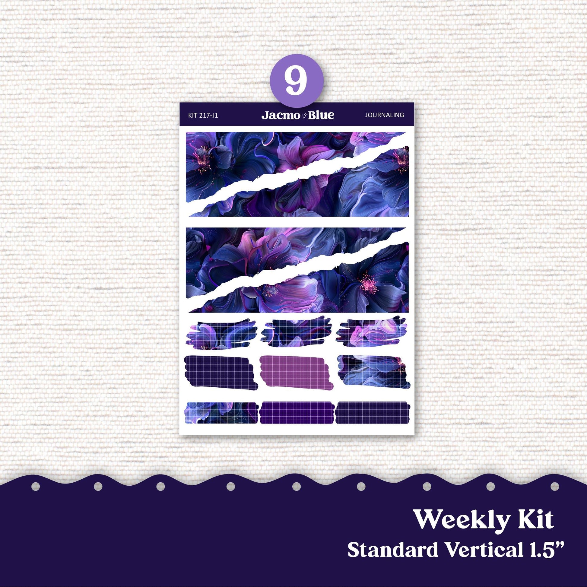 Moody Weekly Planner Sticker Kit Vertical Planner Stickers 217