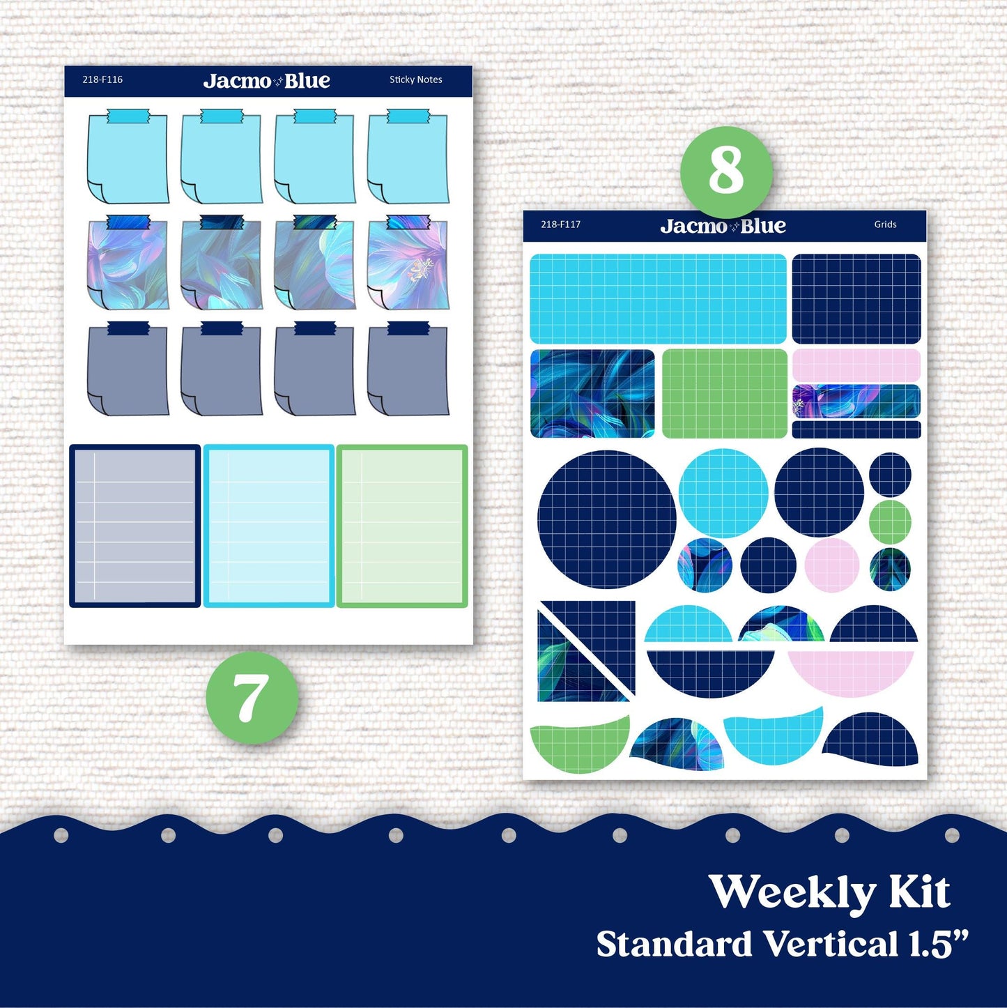 Extrovert Weekly Planner Sticker Kit Vertical Planner Stickers 218