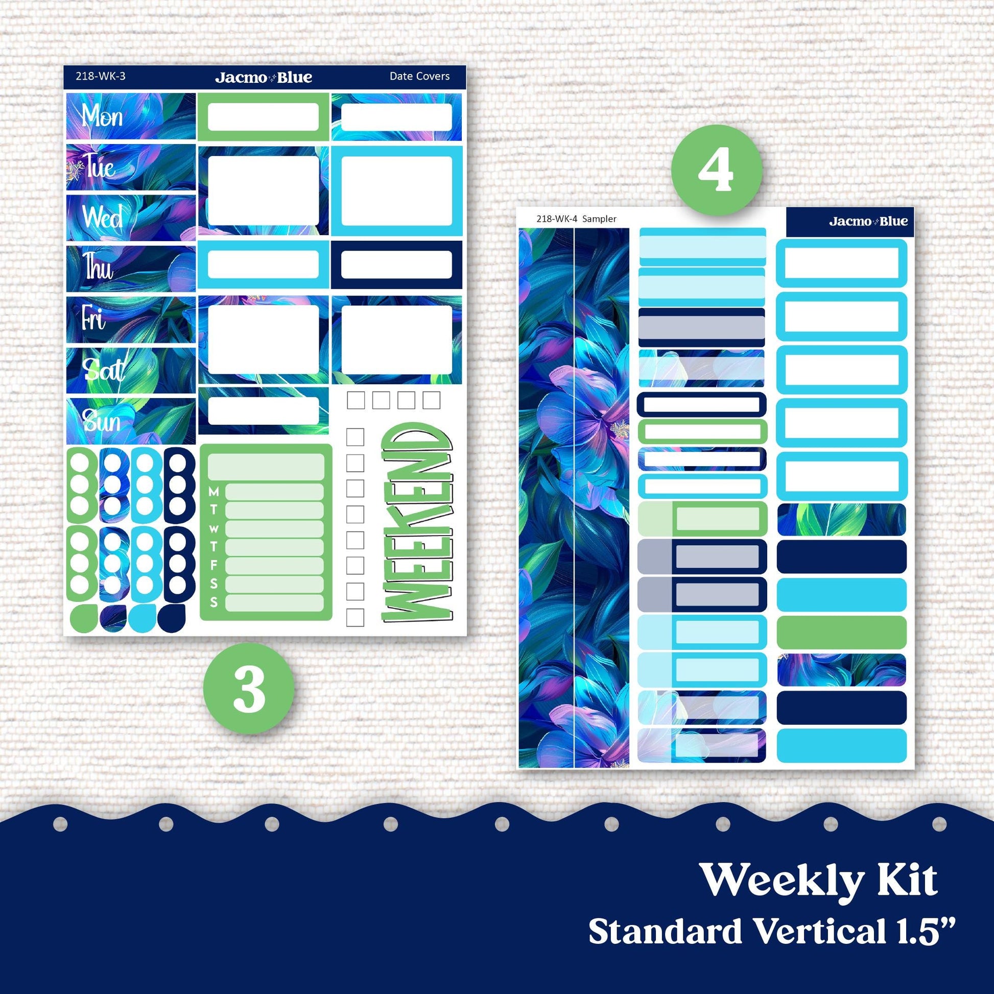 Extrovert Weekly Planner Sticker Kit Vertical Planner Stickers 218